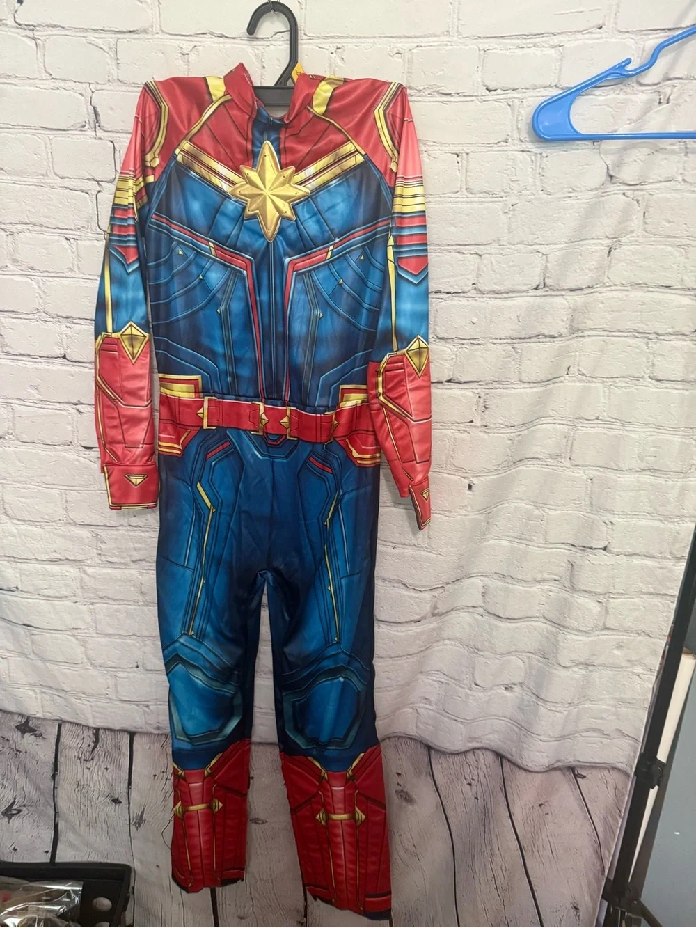 Marvel Captain Marvel Kids Hero Jumpsuit in Red & Blue girls medium Halloween